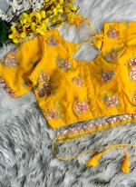 Georgette Yellow Festival Wear Embroidery Work Readymade Blouse